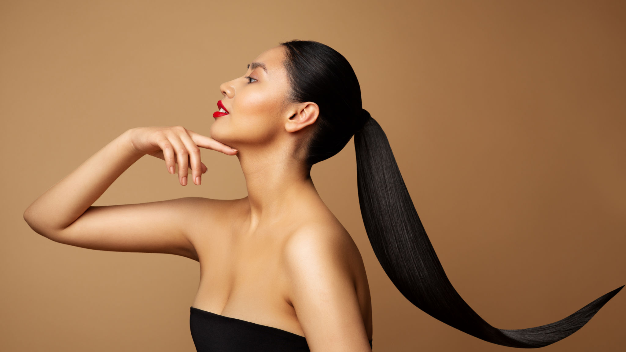 woman with smooth hair