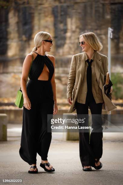 Nadia Fairfax is seen wearing P johnson Femme outfit at Afterpay Australian Fashion Week 2022 on May 09, 2022 in Sydney, Australia.
