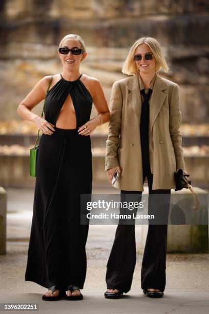 Nadia Fairfax is seen wearing P johnson Femme outfit at Afterpay Australian Fashion Week 2022 on May 09, 2022 in Sydney, Australia.