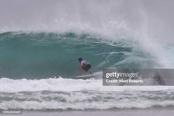 Alan Cleland of Canada surfs during the Gold Coast Pro Challenger Series at Snapper Rocks on May 09, 2022 in Gold Coast, Australia.