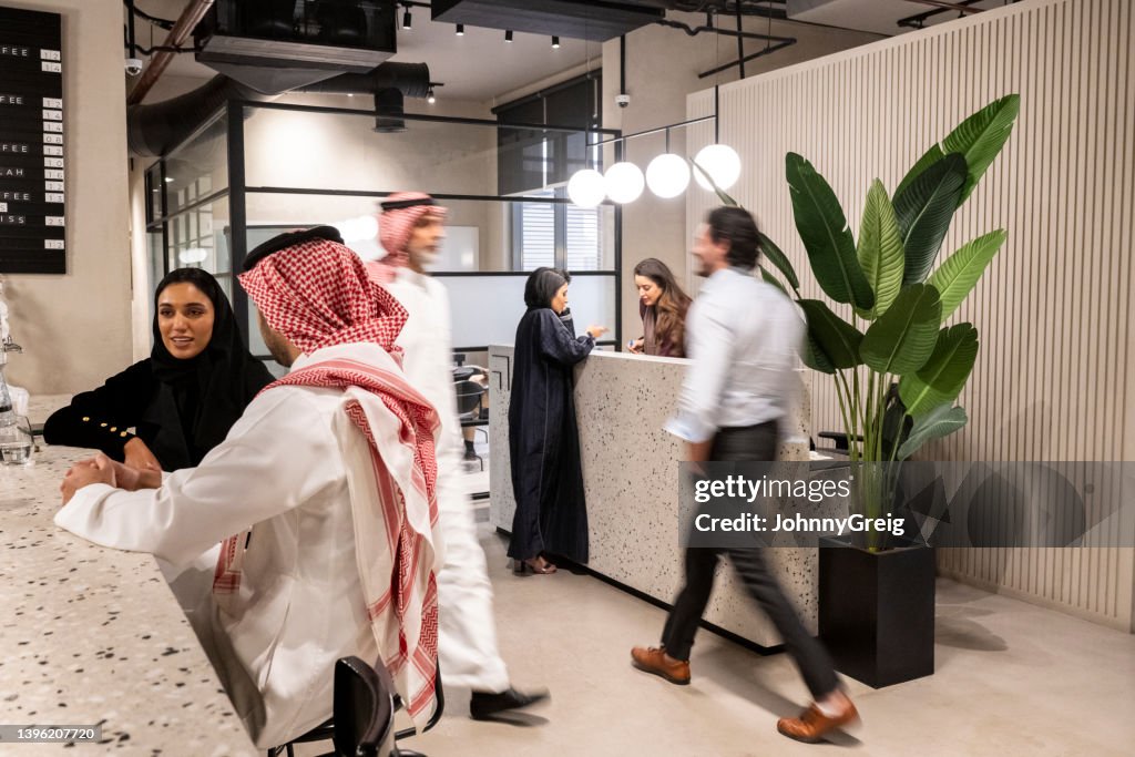 Middle Eastern professionals in Riyadh coworking office