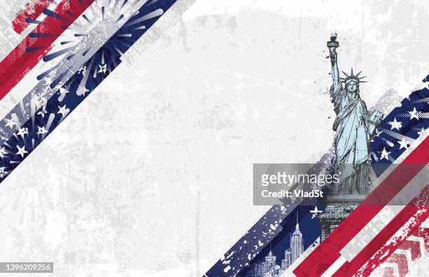 fourth of july usa american grunge distressed textured background with copy space - new york state vector stock illustrations