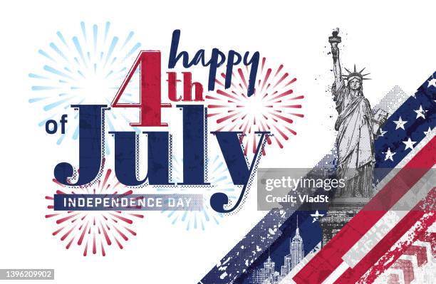 ilustrações de stock, clip art, desenhos animados e ícones de fourth of july usa american grunge distressed textured background with copy space - dia da independência