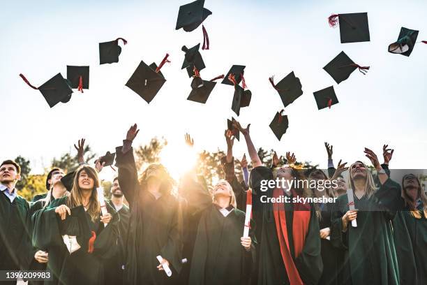 graduation day! - throwing stock pictures, royalty-free photos & images