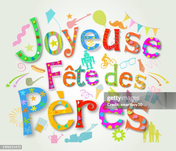 happy father’s day (in french) - french language stock illustrations