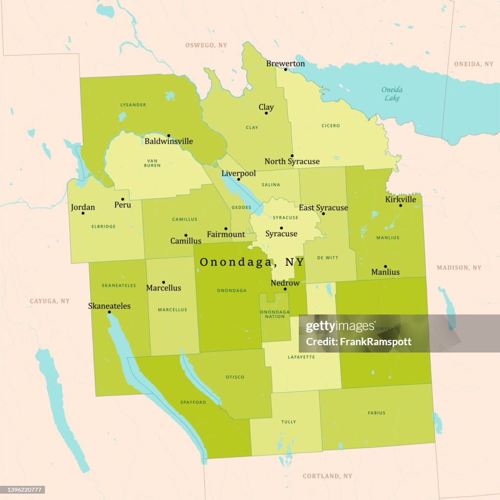 NY Onondaga Vector Map Green