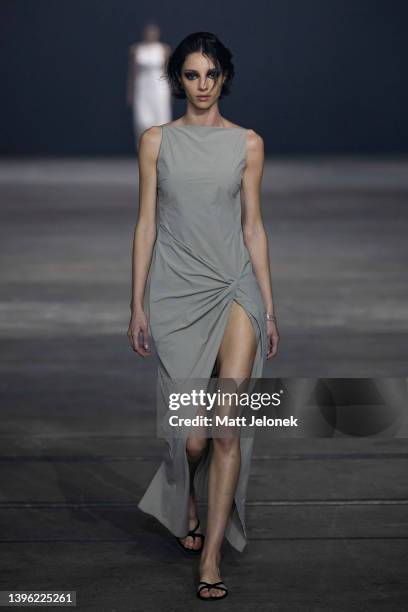 Model walks the runway during the BEC + BRIDGE show during Afterpay Australian Fashion Week 2022 Resort '23 Collections at Carriageworks on May 9,...