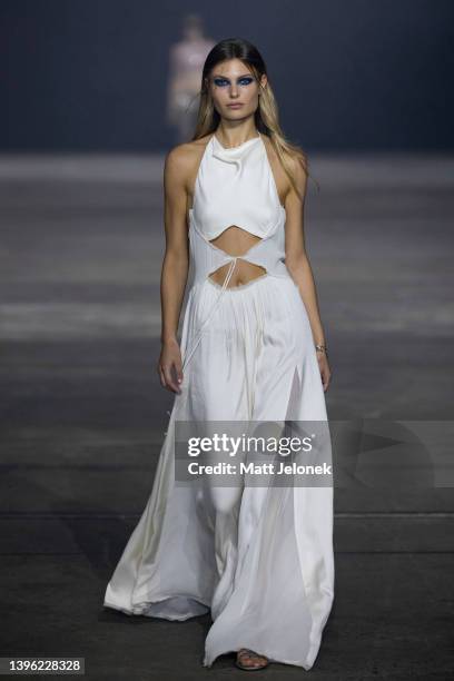 Model walks the runway during the BEC + BRIDGE show during Afterpay Australian Fashion Week 2022 Resort '23 Collections at Carriageworks on May 9,...