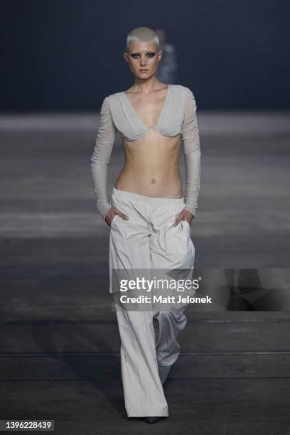 Model walks the runway during the BEC + BRIDGE show during Afterpay Australian Fashion Week 2022 Resort '23 Collections at Carriageworks on May 9,...