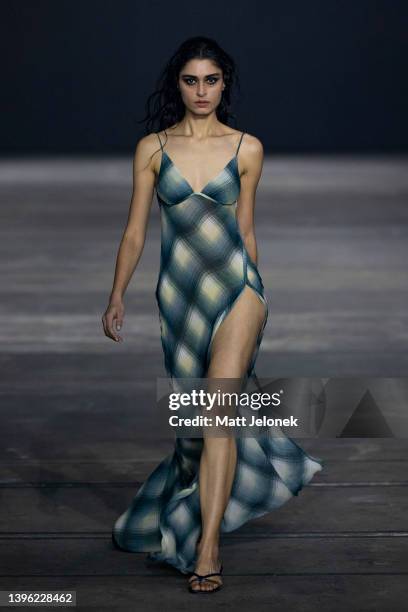 Model walks the runway during the BEC + BRIDGE show during Afterpay Australian Fashion Week 2022 Resort '23 Collections at Carriageworks on May 9,...