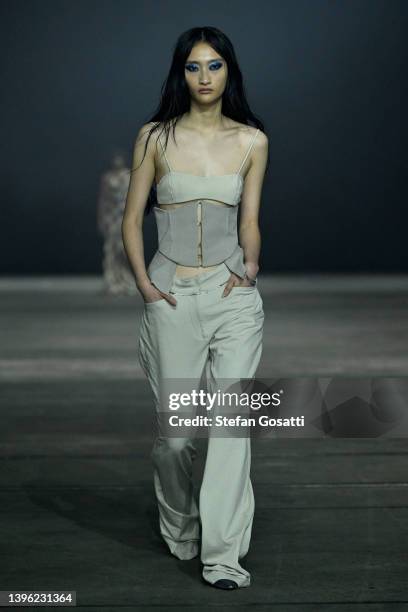 Model walks the runway during the BEC + BRIDGE show during Afterpay Australian Fashion Week 2022 Resort '23 Collections at Carriageworks on May 09,...