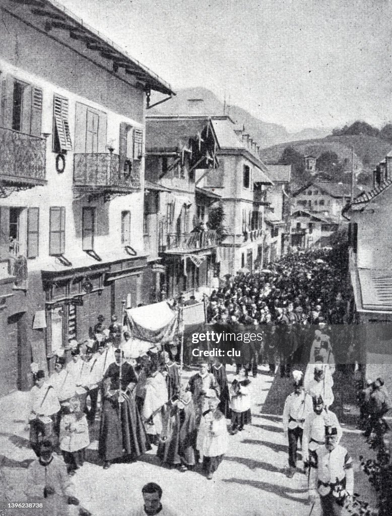 Berchtesgaden, Germany, catholic procession