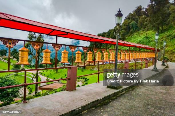 tathagata tsal - buddhist park, gate from outsideside, -  ravangla - sikkim - ravangla stock pictures, royalty-free photos & images