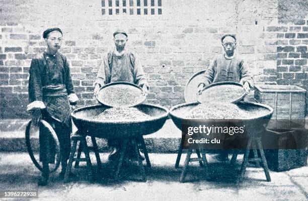 wuhan, tea sorter - sieve stock illustrations