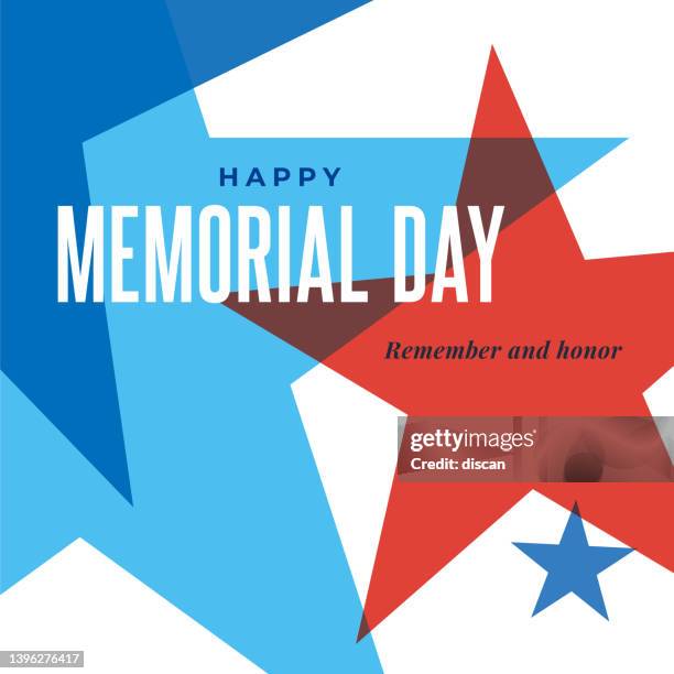ilustrações de stock, clip art, desenhos animados e ícones de happy memorial day. beautiful modern greeting card with stars. - feriado americano memorial day