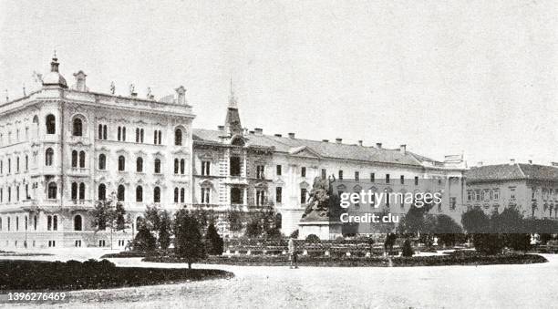 zagreb palace - zagreb stock illustrations