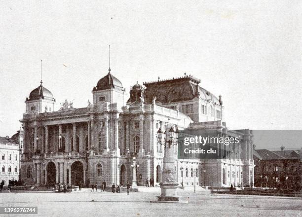 zagreb theatre - zagreb stock illustrations