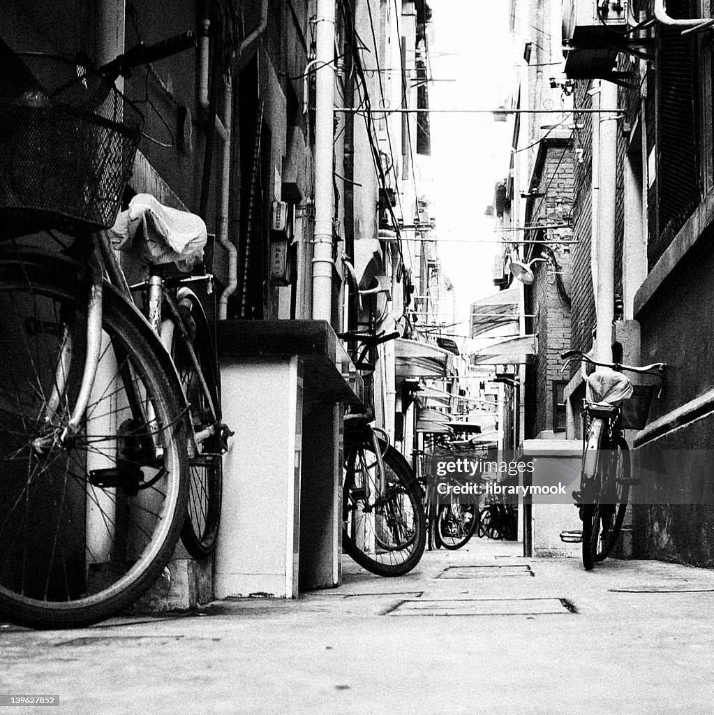 Bicycles in alley