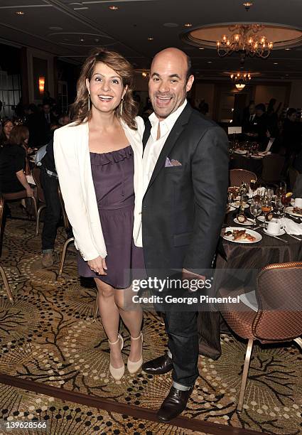 Actors Nia Vardalos and Ian Gomez attend the 2012 Luncheon Honoring Canadian Nominees For The Academy Awards at the Beverly Wilshire Four Seasons...