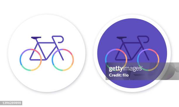 bicycle cycling icon and symbol - road cycling stock illustrations