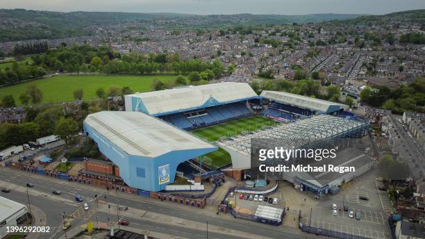 An aerial view of Hillsborough Stadium before the Sky Bet League One Play-Off Semi Final 2nd Leg match between Sheffield Wednesday and Sunderland at...