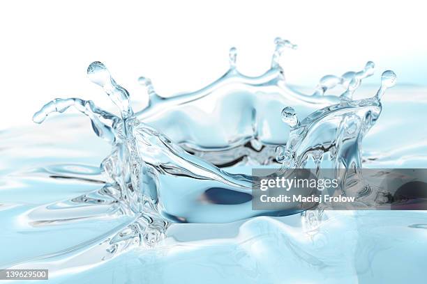 liquid splash rendering - water splashing stock illustrations