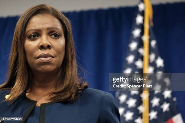 New York State Attorney General Letitia James makes an announcement about a new program that would provide financial resources to abortion providers...