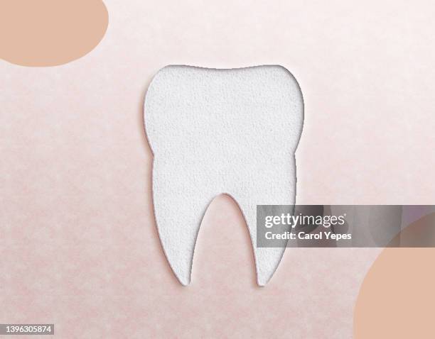 conceptual image of teeth ma de of paper work - dental mould stock pictures, royalty-free photos & images