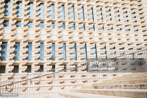 stairs next to parliament house - modern malta stock pictures, royalty-free photos & images