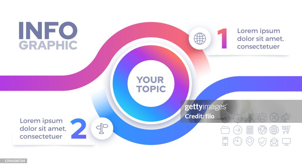 Deux sujets convergent Fusion Infographie Concept Illustration