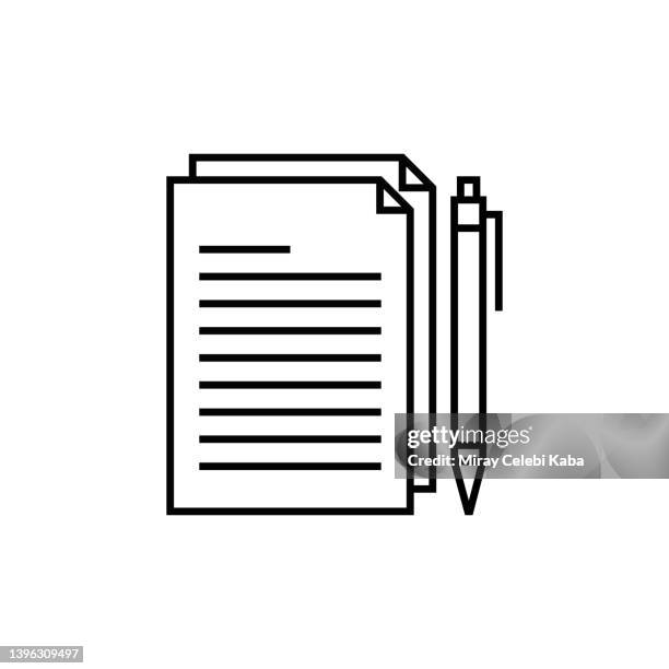 paper line icon - old file folder stock illustrations