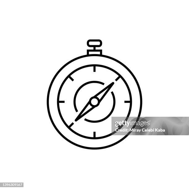 compass line icon - north stock illustrations