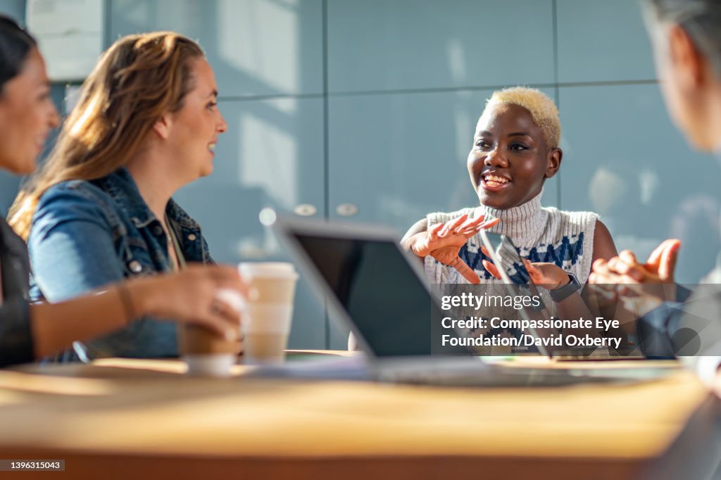 Business colleagues in meeting discussing project