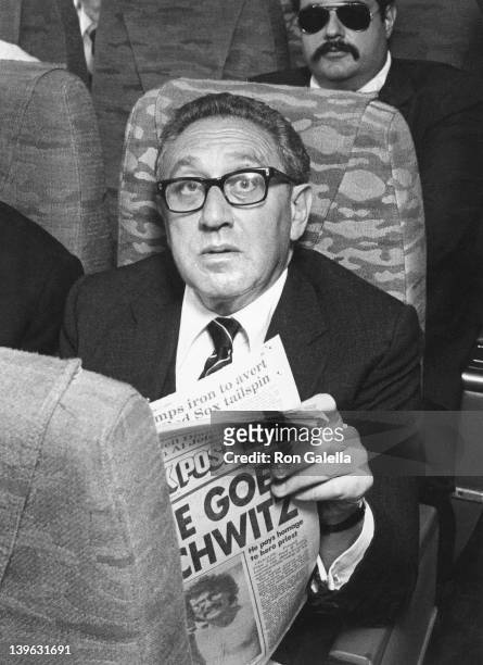 Henry Kissinger sighted aboard Eastern Airlines Shuttle on June 7, 1979 in Boston, Massachusetts.