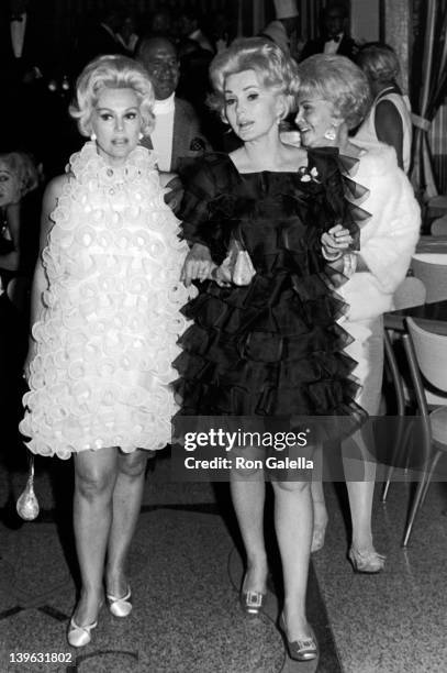 Eva Gabor, Zsa Zsa Gabor and mother Jolie Gabor sighted on April 12, 1968 at the Palm Springs Tennis and Racquet Club in Palm Springs, California.