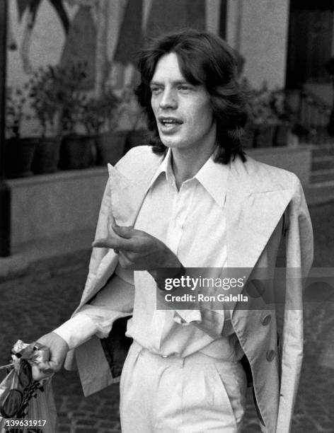 Mick Jagger sighted on March 15, 1974 at the Beverly Wilshire Hotel in Beverly Hills, California.