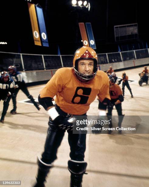 James Caan, US actor, in costume in a publicity still issued for the film, 'Rollerball', 1975. The science fiction film, directed by Norman Jewison,...