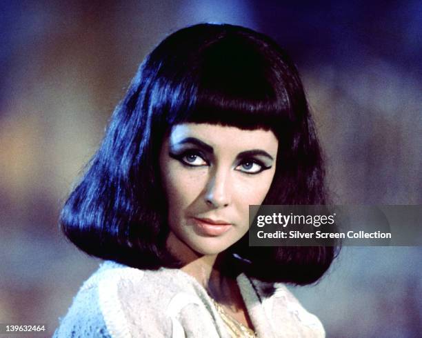 Elizabeth Taylor , British actress, in a publicity still issued for the film, 'Cleopatra', 1963. The historical drama, directed by Joseph L...