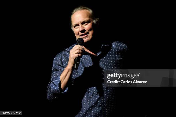 Spanish singer Bertin Osborne performs on stage at the Calderon Theater on May 09, 2022 in Madrid, Spain.