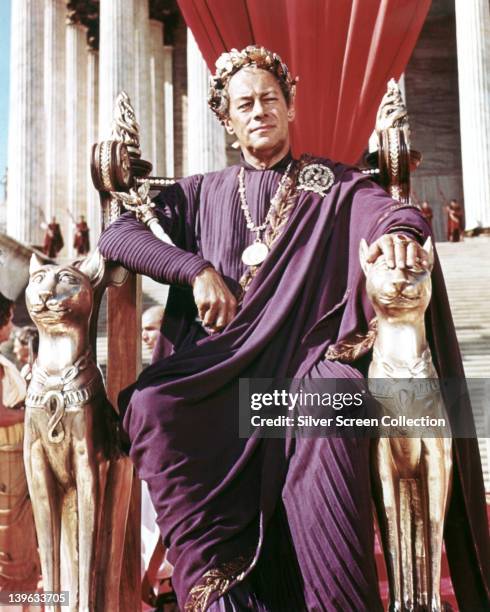 Rex Harrison , British actor, in costume in a publicity still issued for the film, 'Cleopatra', 1963. The historical drama, directed by Joseph L...