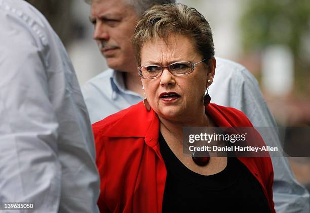 Lindy Chamberlain-Creighton arrives at Darwin Magistrates Court for the first day of the fourth coronial inquest into the disappearance of her...