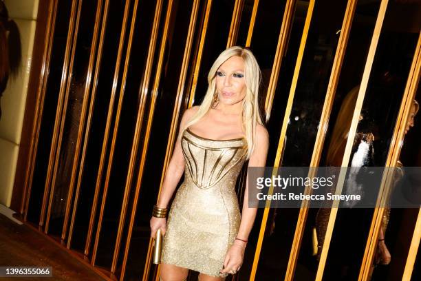 Donatella Versace attends the Cardi B x Playboy afterparty for the Met Gala at the Boom Boom Room at the Standard on May 2, 2022 in New York City.