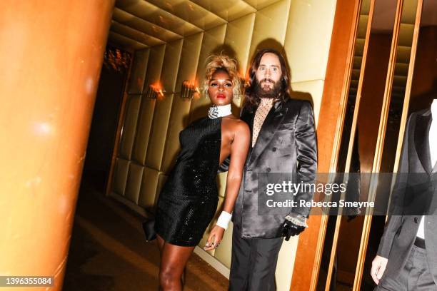 Janelle Monáe and Jared Leto attend the Cardi B x Playboy afterparty for the Met Gala at the Boom Boom Room at the Standard on May 2, 2022 in New...