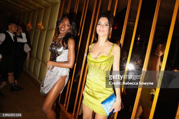 Ziwe and Emily Ratajkowski attend the Cardi B x Playboy afterparty for the Met Gala at the Boom Boom Room at the Standard on May 2, 2022 in New York...
