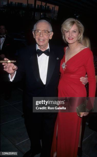 Comedian Milton Berle and wife Lorna Adams attending 90th Birthday Party for Milton Berle on July 12, 1998 at the Beverly Hills Hotel in Beverly...