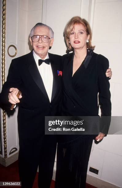 Comedian Milton Berle and wife Lorna Adams attending "American Scandinavian Gala Salute to the Winter Games in Norway" on October 18, 1993 at the...