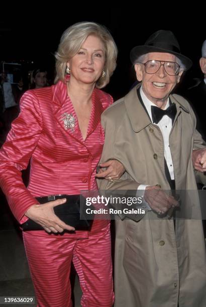 Comedian Milton Berle and wife Lorna Adams attending "Friar's Club Gala Honoring Jerry Springer" on April 29, 1999 at the Beverly Hilton Hotel in...