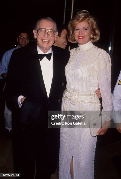 Comedian Milton Berle and wife Lorna Adams attending Third Annual Ella Lifetime Achievement Awards on October 23, 1992 at the Beverly Hilton Hotel in...