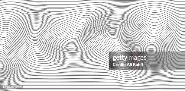 ilustrações, clipart, desenhos animados e ícones de fundo da linha de onda abstrata - topografia