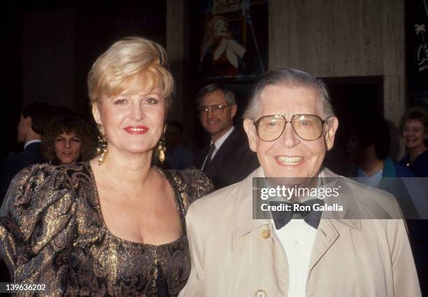 Comedian Milton Berle and wife Lorna Adams attending the premiere of "City Of Angels" on June 12, 1991 at the Shubert Theater in Century City,...